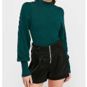 Express - Mock Neck Puff Sleeve Sweater